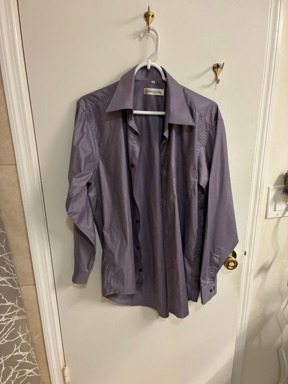 Roberta di Camerino Lavender/Purple Men’s Dress Shirt Sz 39